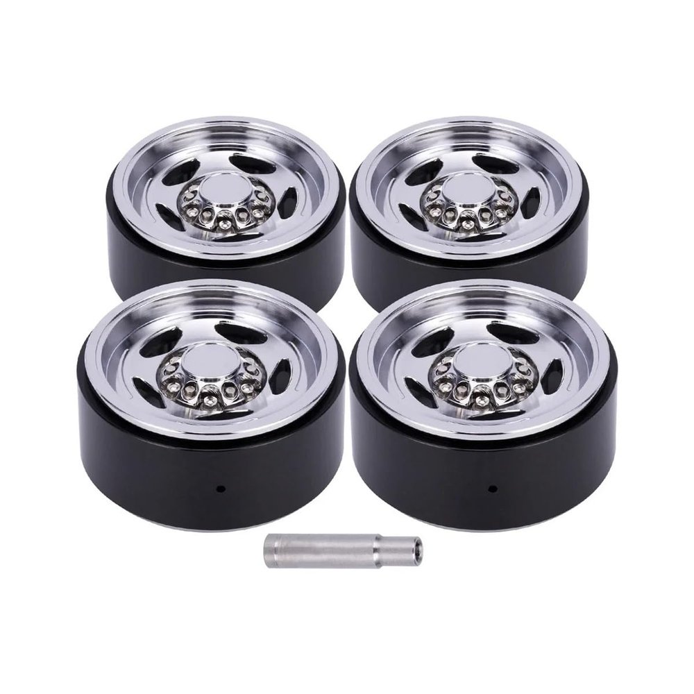 Aluminum 1.9 Beadlock Wheel Hub Rims Compatible With 1/10 Scale RC Crawler Cars Including, Wraith, VS4-10, and Similar Models (Set of 4)