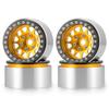 1.9 Inch Aluminum Beadlock Wheel Rims Deep Dish Negative Offset 10mm Compatible With 90046 and Similar 1/10 Scale RC Crawler Car Parts(Yellow 4Pcs) view 1