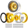 1.9 Inch Aluminum Beadlock Wheel Rims Deep Dish Negative Offset 10mm Compatible With 90046 and Similar 1/10 Scale RC Crawler Car Parts(Yellow 4Pcs) view 3