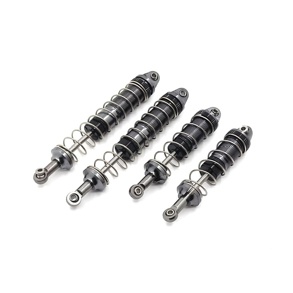 4Pcs Metal Upgrade Hydraulic Shock Absorber Set Compatible With 12428 12423 12429 12427 RC Car Models(Dark Grey)