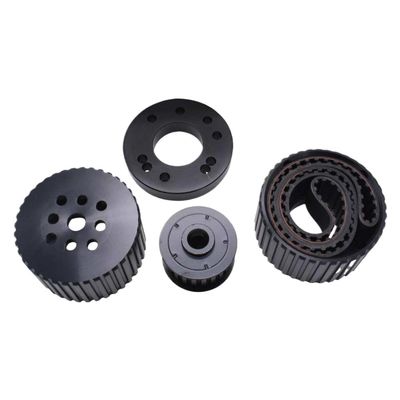 Black Billet Aluminum Gilmer Belt Drive Pulley Kit Compatible with Big Block BBM 361 383 400 413 426 440
