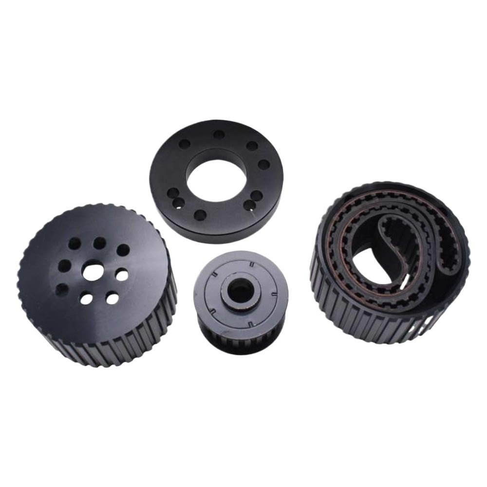 Black Billet Aluminum Gilmer Belt Drive Pulley Kit Compatible with Big Block BBM 361 383 400 413 426 440