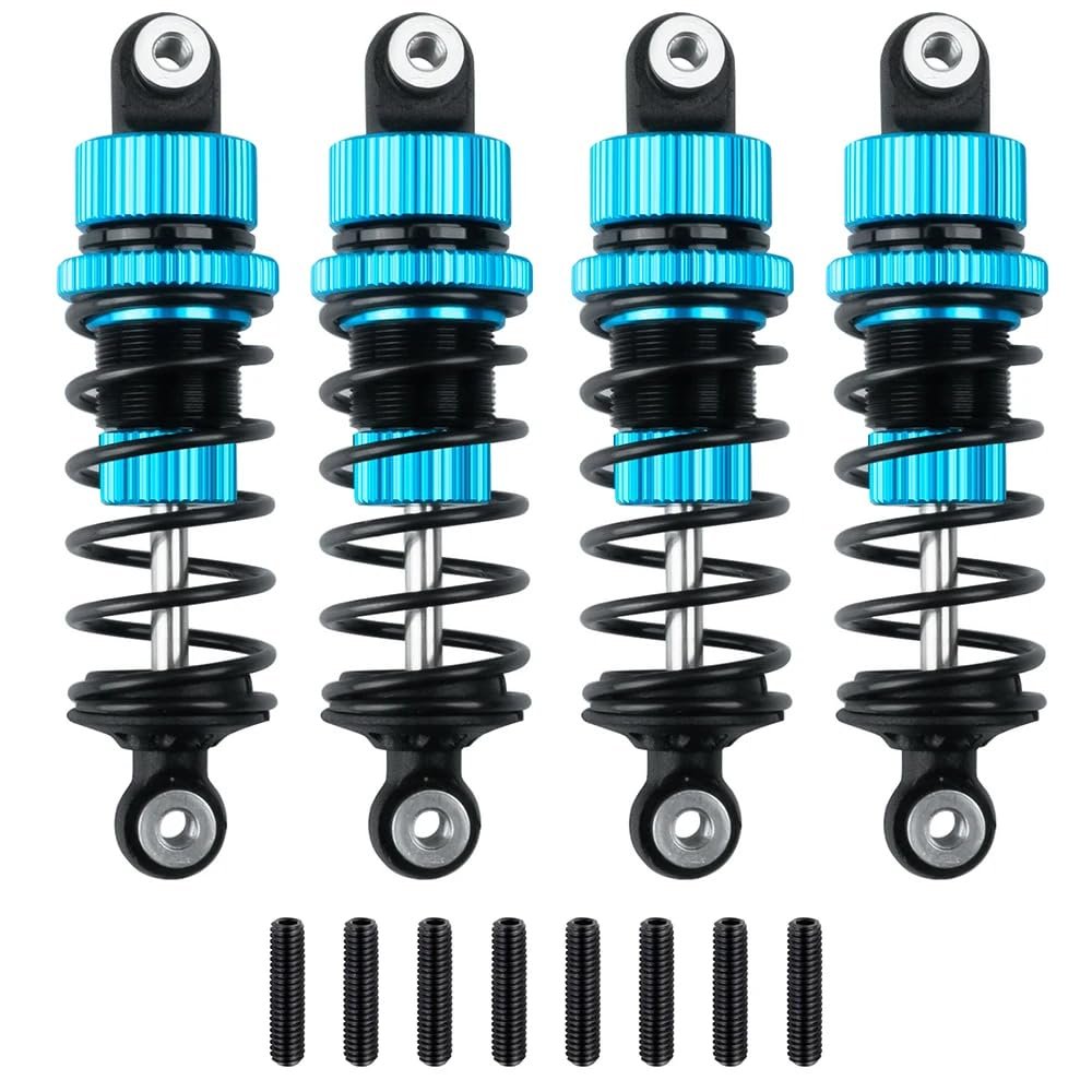 4Pcs 62mm Aluminum Oil Shock Absorber Set Compatible With TT02 1/10 Scale RC Drift Car Models(Blue)