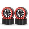 1.9 Inch Aluminum Beadlock Wheel Rims Compatible With, and Similar 1/10 Scale RC Crawler Models(Red Black 4Pcs) view 1