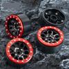 1.9 Inch Aluminum Beadlock Wheel Rims Compatible With, and Similar 1/10 Scale RC Crawler Models(Red Black 4Pcs) view 3