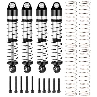 4Pcs Aluminum Oil Shock Absorber Damper Compatible With SCX24 1/24 RC Crawler Car Models Including Deadbolt C10 Bronco(48mm Black)