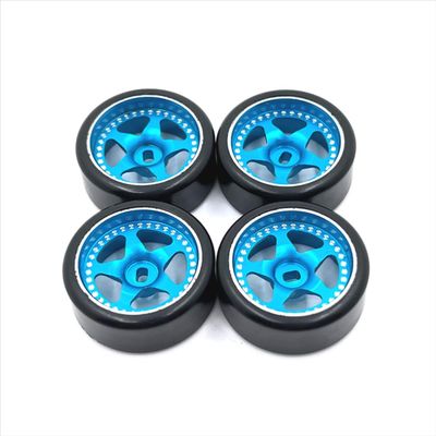 27mm Metal Drift Wheels Compatible With, KYOSHO 1/28, K969 K979 K989 K999 P929 P939 and Similar 1/28 Scale RC Cars(BLUE)