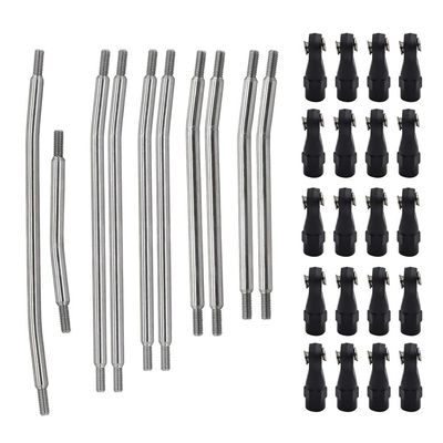 313mm/324mm Stainless Steel Link Set Linkage Chassis Steering Rod Kit for 1/10 RC Crawler Car Axial SCX10 SCX10 II 90046 Upgrade(324MM)