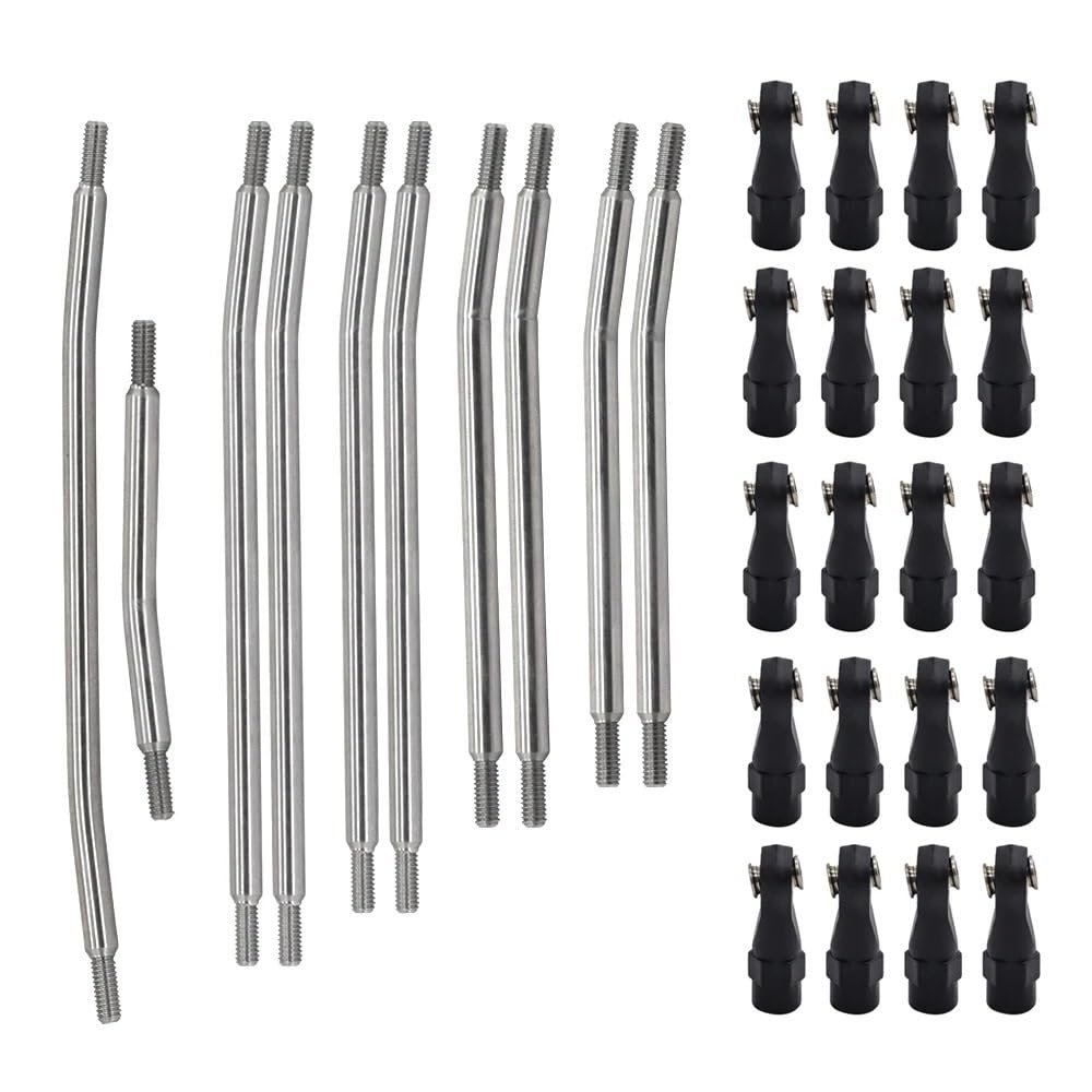 313mm/324mm Stainless Steel Link Set Linkage Chassis Steering Rod Kit for 1/10 RC Crawler Car Axial SCX10 SCX10 II 90046 Upgrade(324MM)