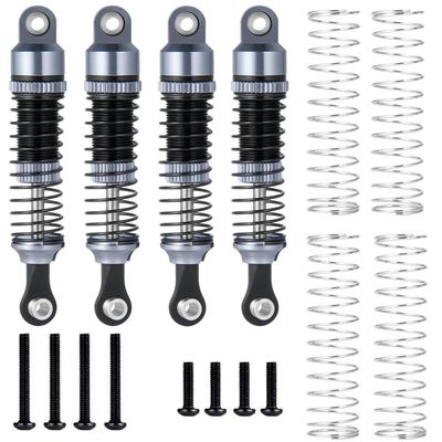 4PCS Metal Shock Absorbers Damper Compatible With -4M 1/18 Scale RC Crawler Cars Including Bronco, F150, K10 Models(Titanium)