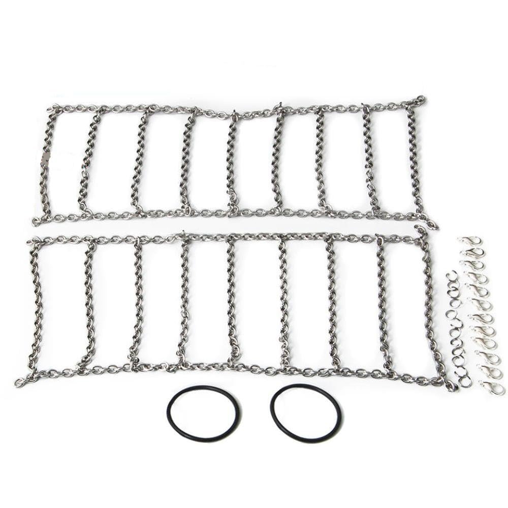2PCS Metal Snow Chain Anti-skid Chains Compatible With 1/10 RC Crawler Cars for OD 105/114/120/130mm Tires(For 130mm Tires)