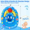 EZIGO Baby Pool Float with Canopy UPF50+ Sun Protection, Inflatable Kids Pool Floats with Ocean Animal Toys for Babies 6-36 Months, Infant Swimming Float with Adjustable Safety Seat for Boys Girls view 4