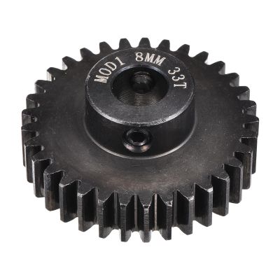 MECCANIXITY 1M 33T 40 Chrome Steel Motor Pinion Gears, 1.38" x 1.4" RC Motor Gears Fits 8mm Shaft Bore for RC Vehicles Truck Drift Remote Control Car Off-Road Crawler Parts, Black