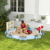 Outdoor Wooden Sandbox with Removable Cover for Sensory Play, Natural Fir Wood Construction, Easy Assembly & Drainage Design view 1
