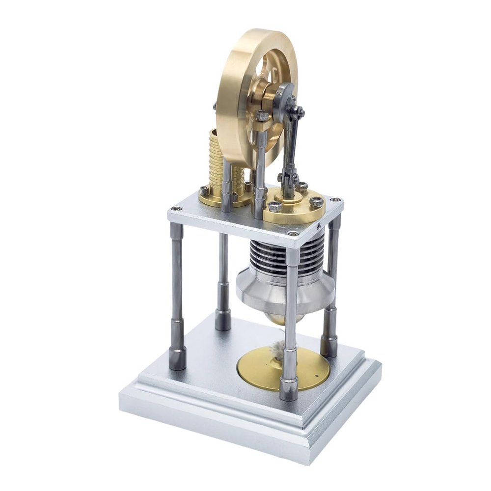 Mini Stirling Hot Air Engine Model, -Type Vertical Engine Model for Adults, A Unique Mechanical Science Desktop Display Fo Enthusiasts and STEM Learners