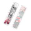 3-Piece Kids Silverware Set, Stainless Steel Reusable Children Safe Knife Spoon Fork Set With Storage Case Pink Flamingo Children Flatware Set For Kids Lunch Box view 4