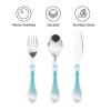 3-Piece Kids Silverware Set, Stainless Steel Reusable Children Safe Knife Spoon Fork Set With Storage Case Ocean Sea Beach Palm Leaves Children Flatware Set For Kids Lunch Box view 3