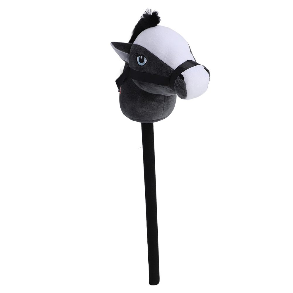 Nurnesy Plush Horse Riding Stick, Horse Stick Toy 70cm Plush and PVC Cartoon Simulated Handcrafted Hobby (Black)