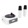 Zunate Mini Karaoke Machine for Kids Adults, Portable Bluetooth Speaker with 2 Wireless Microphones - Retro Design, Voice Changer, Vocal Remover for Home Party Gift (White) view 1
