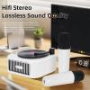 Zunate Mini Karaoke Machine for Kids Adults, Portable Bluetooth Speaker with 2 Wireless Microphones - Retro Design, Voice Changer, Vocal Remover for Home Party Gift (White) view 3