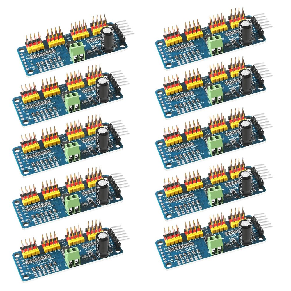 10Pcs PCA9685 16 Channel 12 Bit PWM Servo Driver Board IIC Interface PCA9685 Module Controller Compatible with Raspberry Pi