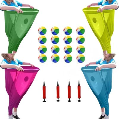 4-Set Granny Pants Outdoor Game with 16 PCS Bouncy Balls, Oversized Granny Pants Yard Game for Adults and Family, Funny Party Yard Games, Field Day Fun