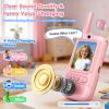 Video Walkie Talkies for Kids, 2 Pack Rechargeable Video Intercom Kids Walkie Talkies, Long Range Two Way Radio with 4 Voice Effects, Kid Indoor Outdoor Toys Birthday Gift for Age 3-12(Blue/Pink) view 4