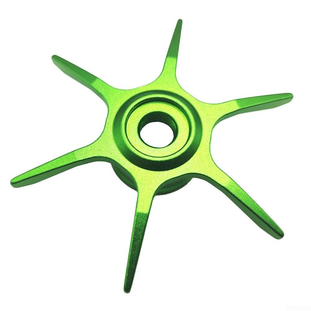 Aluminum Alloy Star Brake for Abu Max Series B3 B4 P3 P4 P5, Compatible with Water Droplet Wheel, 65mm Diameter, 6.5g, Pack (Color: Black Red Gold(Green)(Right Hand)