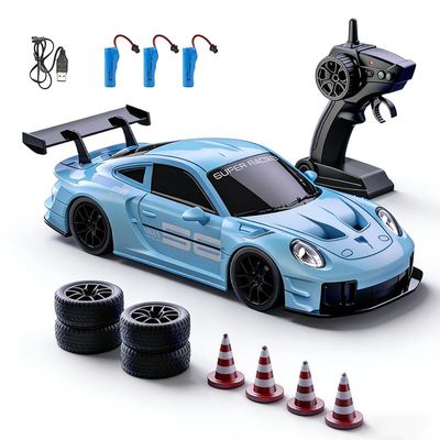 Actualia 2.4GHz RC Drift Car, 1:20 Scale Remote Control Car with LED Lights, 4WD High Speed RC Vehicle Gift for Adults, Racing & Drifting Tires