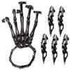 Cndiyald Skeleton Hand Bracelet with 5 Rings, Movable Joint Punk Gothic Jewelry, Plated Alloy Halloween Cosplay Party Accessory, Black view 1