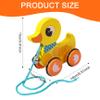 Baby Pull Toy, Wooden Pull Toy with Bell & Non-Slip Wheel, Interactive Duck for 1-3 Year Olds, Develops Mobility, Balance & Hand Eye Coordination Skills, Yellow-. view 2