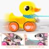 Baby Pull Toy, Wooden Pull Toy with Bell & Non-Slip Wheel, Interactive Duck for 1-3 Year Olds, Develops Mobility, Balance & Hand Eye Coordination Skills, Yellow-. view 3