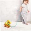 Baby Pull Toy, Wooden Pull Toy with Bell & Non-Slip Wheel, Interactive Duck for 1-3 Year Olds, Develops Mobility, Balance & Hand Eye Coordination Skills, Yellow-. view 4