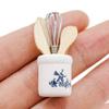 Odoria 1/12 Dollhouse Miniature Tea Set Porcelain 15Pcs Dolls Decoration Accessories with 16Pcs Miniatures Kitchen Plates Cutlery Set and Cooking Supplies, Cherry view 3