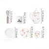 Odoria 1/12 Dollhouse Miniature Tea Set Porcelain 15Pcs Dolls Decoration Accessories with 16Pcs Miniatures Kitchen Plates Cutlery Set and Cooking Supplies, Cherry view 4