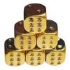 6cs Gold Dice, 6-Sided Dice with Rounded Corner, 0.6" Plated Gold, Portable Replacement Acrylic for Board Games, Party Games, Silver view 1