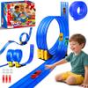 3-Lane Flexible Race Track for Kids: 15ft DIY Bendable Ramp with Suction Cups Portable Roll-Up Car Track for Kids Compatible with 1:64 Diecast Cars Easter Birthday Gift for Boys Girls Ages 3+ view 1