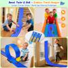 3-Lane Flexible Race Track for Kids: 15ft DIY Bendable Ramp with Suction Cups Portable Roll-Up Car Track for Kids Compatible with 1:64 Diecast Cars Easter Birthday Gift for Boys Girls Ages 3+ view 3