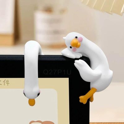 2 Pcs Mini Lazy Ducks Desk Ornaments, Cute Desk Ornaments, Lazy Goose Figurines for Computer Monitor Decor, Tiny Adorable Duck Statues, Car Dashboard Office Desks Accessories (C/D)