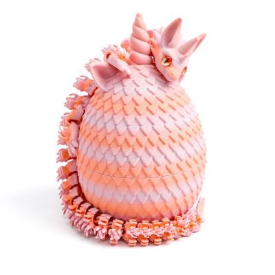 Flavery 3D Printed Unicorn Dragon Egg - Unicorn Egg Toys for Boys & Girls, 3D Printing Gift Toy, Desk Executive Pet, Birthday,Christmas, Easter Basket Stuffers Gift - (Sunset Blush)