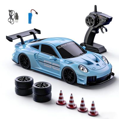 Actualia 2.4GHz RC Drift Car, 1:20 Scale Remote Control Car with LED Lights, 4WD High Speed RC Vehicle Gift for Adults, Racing & Drifting Tires