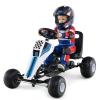 HONEY JOY Pedal Go Kart, 4-Wheeler Toddler Racing Ride On Pedal Car Toy for Kids, Forward/Backward, Ergonomic Seat, Handbrake, Steering Wheel, Outdoor Off-Road Go Cart for Boys Girls Gift (White) view 1