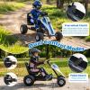 HONEY JOY Pedal Go Kart, 4-Wheeler Toddler Racing Ride On Pedal Car Toy for Kids, Forward/Backward, Ergonomic Seat, Handbrake, Steering Wheel, Outdoor Off-Road Go Cart for Boys Girls Gift (White) view 3
