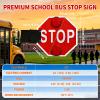 18" Reflective Stop Sign for School Buses, LED Flashing Traffic Warning Sign, Automatic Retractable 24V Safety Sign for Enhanced Visibility view 3