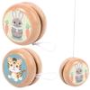 Wooden Yoyo 2Pcs 1.57x1.34 Cartoon Animal Pattern Yoyo Kids Natrual Wooden Portable & Lightweight Yo-Yo Fun Amateurish - for Kids and Adults Playing. view 4