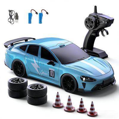 Actualia 2.4GHz RC Drift Car, 1:20 Scale Remote Control Car with LED Lights, 4WD High Speed RC Vehicle Gift for Adults, Racing & Drifting Tires