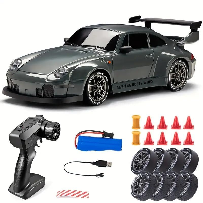 Actualia 1:24 Scale Remote Control Vehicle with LED Lights, 2.4GHz 4WD High Speed RC Drift Cars, Racing and Drift Wheels Sports Toy Gift for Adults