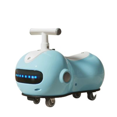 Wiggle cart Peanut Shape Wiggle Car Music Light Anti-Rollover Swing Car Whith Helmet Backpack Age 3+(Blue)