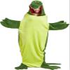 Animal Mouth Sleeping Bag, Flannel Crocodile Shark Blanket, Wearable Plush Pajama Sleeping Sack for Home & Travel (Green, L) view 2