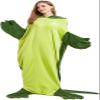 Animal Mouth Sleeping Bag, Flannel Crocodile Shark Blanket, Wearable Plush Pajama Sleeping Sack for Home & Travel (Green, L) view 3